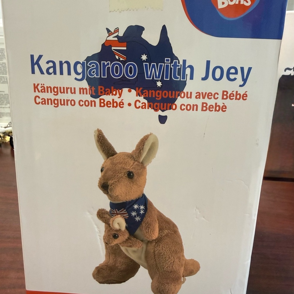 Kangaroo with Joey Plush Toy - Brown - Brand: Bohs